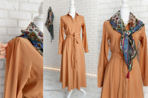 Rochie Camasa Vaporoasa Bej Camel